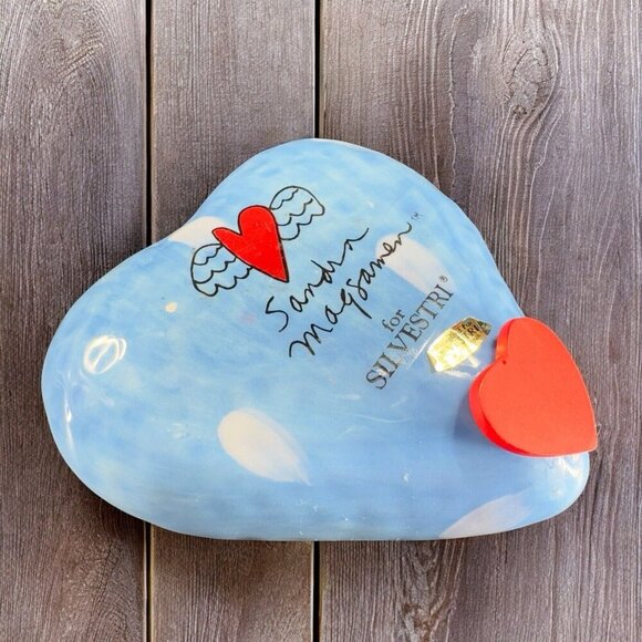 Sandra Magsamen for Silvestri Ceramic Heart Rattle I Love You Figure Decor VTG - Picture 2 of 14